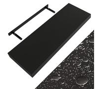 Casaria® Étagère Murale Flottante Noire 70 cm MDF Robuste Effet Flottant Support de Fixation Inclus étagère Bois