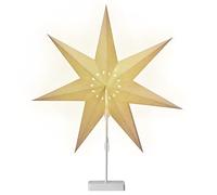 CASARIA® Étoile en papier avec socle motif étoiles LED Étoile de Noël étoile pliante décoration à piles lanterne