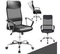 CASARIA Fauteuil de Bureau Noir Pivotant Ergonomique Réglable en Hauteur Fonction de basculement Chaise Gaming