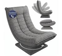 Casaria® Fauteuil Tout Confort pivotant à 360° Gris capacité de Charge de 150kg siège de Gaming 58x57x84/87cm Relaxation