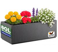CASARIA® Jardinière Ethica Anthracite 80x36x36cm 80L résistante fond d'écoulement Bac à fleurs Pot de fleurs Jardin Balcon