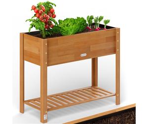 Casaria® Jardinière surélevée en Bois d'Acacia FSC® - Carré potager sur pieds pour Balcon, Jardin - 100x40x84 cm - Caisson de Plantation pour Herbes aromatiques, Fleurs, Légumes - Solide et Résistant