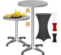 CASARIA® Mange debout Aluminium - Hauteur Réglable 70-115 cm, grand Plateau 60 cm, Résistante aux Intempéries, Housse anthracite