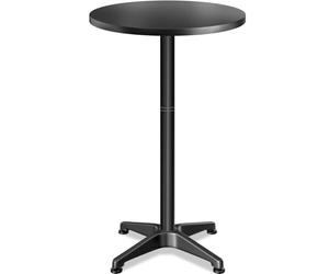 CASARIA Mange Debout Noir Lot de 2 | Résistant Intempéries Table de jardin table bistrot, a manger basse tabouret, bar ilot central cuisine, nappe plan de travail