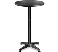 Casaria® Mange Debout Réglable 70 115 Cm Table Haute Mange Debout Exterieur Ronde 60 cm Aluminium Noir Plateau Acier Inoxydable Résistant Intempéries Table de Jardin Table bistrot