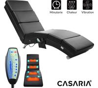 Casaria Méridienne London Chaise longue d’intérieur design avec fonction de massage chauffage Fauteuil relax salon noir