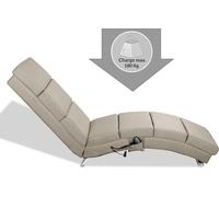 Casaria Méridienne London Chaise longue d’intérieur design avec fonction de massage chauffage Fauteuil relax salon sable