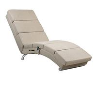 CASARIA Méridienne London Chaise Longue intérieur | sable, fonction de massage chauffage Fauteuil relax, tissu similicuir, minuterie, télécommande incluse, poids max. 180 kg