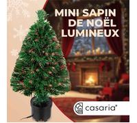 CASARIA® Mini Sapin de Noël Artificiel 66cm 9 Effets Lumineux Changement Automatique Pot Arbre de Noël réutilisable Fibre de Verre Vert