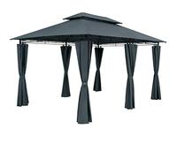 CASARIA® Pavillon de Jardin 3x4m Topas métal Hydrofuge Protection UV 50+ parois latérales Robuste tonnelle de Jardin extérieur pergola Tente Anthracite