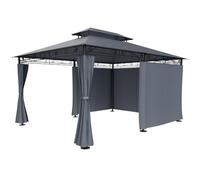 Pavillon Topas 3x4m toile hydrofuge robuste métal parois latérales tonnelle de jardin tente de réception pergola anthracite