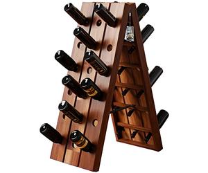 CASARIA Porte Bouteille 87x55x39cm Étagère à vin 36 Bouteilles Casier à vin en Bois Présentoir Design déco