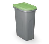 Casaria® Poubelle cuisine 25L 39x24cm couvercle inodore sac poubelle système de tri sélectif déchets salle de bain poubelle cuisine 1 bac vert