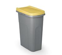 Casaria® Poubelle cuisine 25L 39x24cm couvercle inodore sac poubelle système de tri sélectif déchets salle de bain poubelle cuisine 1 bac jaune