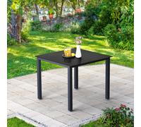 CASARIA® Salon de jardin aluminium 4 chaises pliantes 1 table 90x90cm dossier réglable 8 positions ensemble de jardin terrasse balcon extérieur anthracite