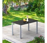 CASARIA® Salon de jardin aluminium 6 chaises pliantes 1 table 150x90cm dossier réglable 8 positions ensemble de jardin terrasse balcon extérieur argent
