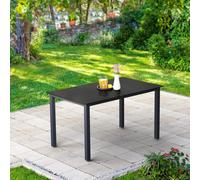 CASARIA® Salon de jardin aluminium 6 chaises pliantes 1 table 150x90cm dossier réglable 8 positions ensemble de jardin terrasse balcon extérieur anthracite