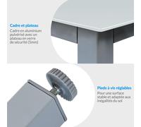 CASARIA® Salon de jardin aluminium 8 personnes table 190x90cm résistant aux intempéries pliable terrasse balcon ensemble de jardin blanc argent Bern