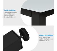 CASARIA® Salon de jardin aluminium 8 personnes table 190x90cm résistant aux intempéries pliable terrasse ensemble de jardin blanc anthracite Bern
