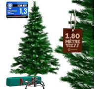 CASARIA® Sapin de Noël Artificiel 180 cm Vert Pied métal 613 Branches PVC décoration de noël Montage Rapide fêtes Arbre réaliste réutilisable