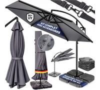 CASARIA® Set complet Parasol de jardin extérieur 350cm Anthracite