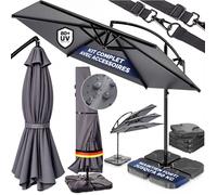 CASARIA® Set complet Parasol de jardin extérieur 300cm Anthracite