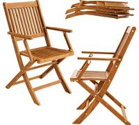 Set de 2 chaises de jardin pliantes "Sydney" bois d'acacia certifié FSC salon de jardin accoudoirs pliable chaise de table de jardin balcon terrasse