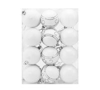 Casaria® Set de 24 Boules de Noël en Plastique Robuste Décoration pour Sapin Blanc Ø 6cm Décoration de Noël intérieur