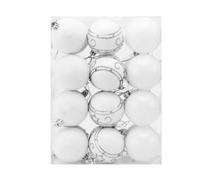 Casaria® Set de 24 Boules de Noël en Plastique Robuste Décoration pour Sapin Blanc Ø 6cm Décoration de Noël intérieur