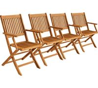 CASARIA Set de 4 chaises de jardin pliantes "Sydney" bois d'acacia