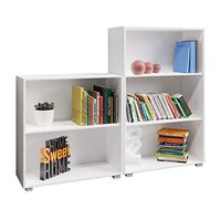 CASARIA Set d'étagères bibliothèque Blanc Vela Meuble de Rangement 2 Niveaux 3 Niveaux pour Salon Bureau Chambre