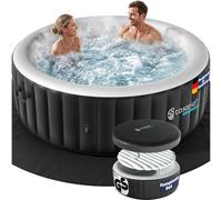 CASARIA® Spa gonflable rond 4 places Ø163cm avec 100 duses Intérieur et extérieur Filtration et couverture isolante