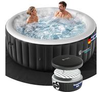 CASARIA® Spa gonflable rond 6 places Ø200cm avec 140 duses Intérieur et extérieur Eau max 42°C Filtration et couverture isolante