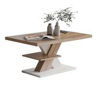 CASARIA® Table Basse Blanc chêne 90x60x45cm Table de Salon 50kg Table Basse Moderne Design Rangement intérieur