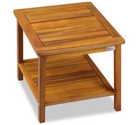 Table basse de jardin Washington en bois d'acacia 45 x 45 cm Table d'appoint 2 niveaux intérieur extérieur
