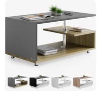 Casaria® Table Basse Design 95x55x50cm Bois Gris Table de Salon rectangulaire Moderne 50kg avec Plusieurs Niveaux de Rangement