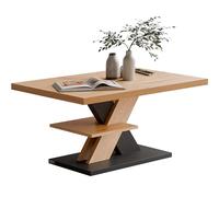 Casaria Table basse en bois gris - Étagère de rangement - Résistant aux rayures - Moderne - Rectangulaire - Charge maximale : 50 kg - Table d'appoint pour salon, canapé, table Detroit - 90 x 60 cm