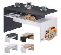 Casaria® Table Basse rectangulaire Blanc Anthracite 95x55x50cm Table de Salon 50kg Table Basse Moderne Rangement intérieur