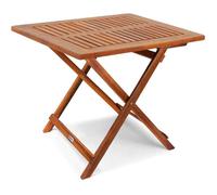 CASARIA® Table d'appoint pliante en bois d'acacia 70x70x73cm Table basse carrée pliable extérieur jardin camping