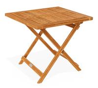 CASARIA® Table d'appoint pliante en bois d'acacia 70x70x73cm Table basse carrée pliable extérieur jardin camping