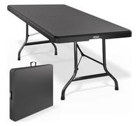 CASARIA® Table de camping pliante en plastique 183x75x73cm Table de jardin 8 personnes intérieur extérieur anthracite
