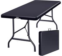 CASARIA® Table de camping pliante en plastique 183x75x73cm Table de jardin 8 personnes intérieur extérieur anthracite
