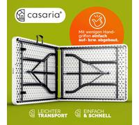 CASARIA® Table de camping pliante plastique rectangulaire table de jardin pique-nique blanc 8 personnes intérieur extérieur