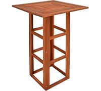 Casaria Table Haute carrée en Bois d'Acacia 75x75x110cm Mange-Debout Table en Bois extérieur Jardin terrasse évènement