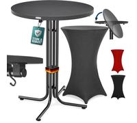 CASARIA® Table haute pliable grise avec housse grise mange debout 110 cm bar bistrot jardin 2 crochets inclus