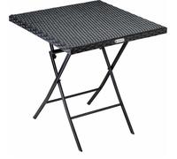 Casaria® Table Pliante polyrotin 65x65x75cm Table Jardin Balcon terrasse Max. 60kg Extérieur Table de Camping Table d'appoint