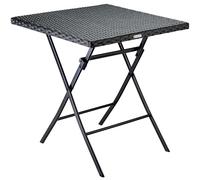 Casaria® Table Pliante polyrotin 65x65x75cm Table Jardin Balcon terrasse Max. 60kg Extérieur Table de Camping Table d'appoint