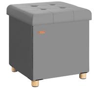 Casaria® Tabouret Cube avec Espace de Rangement Velours Anthracite Petit Pouf Pliable 38 x 38 x 38 cm Coffre de Rangement Repose-Pied Coffre à Jouet Salon Chambre