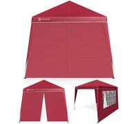 CASARIA® Tonnelle de jardin 3x3m pliante POP-UP 2x parois latérales protection UV 50+ sac tente pliable imperméable pavillon festival fête Capri rouge
