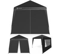 CASARIA® Tonnelle de jardin 3x3m pliante POP-UP 2x parois latérales protection UV 50+ sac tente pliable imperméable pavillon festival fête Capri noir